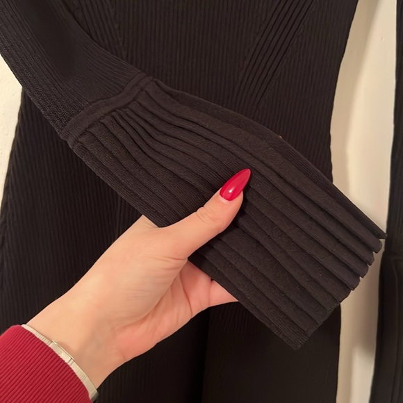 Laundry by Shelli Segal Black Ribbed Knit Sweater Dress XS - Picture 9 of 12